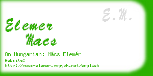 elemer macs business card
