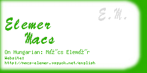 elemer macs business card